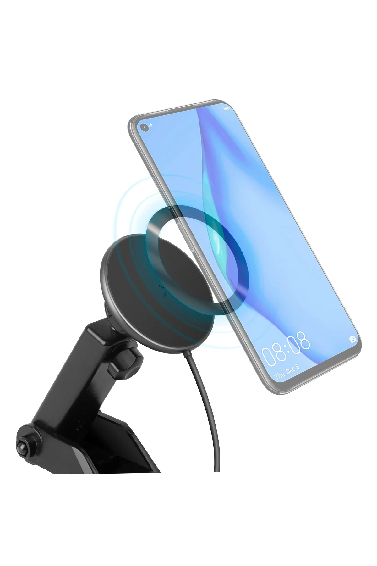 Energea MagDrive 2in1 Izgara Klipsli ve Vantuzlu 15W Kablosuz Şarjlı Manyetik Magsafe Araç Tutucu