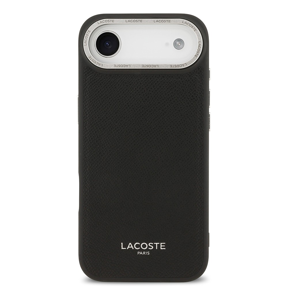 Apple iPhone 17 Air Kılıf Lacoste Orjinal Lisanslı M-safe Şarj Özellikli Champs Elysees PU Deri Tasarımlı Kapak