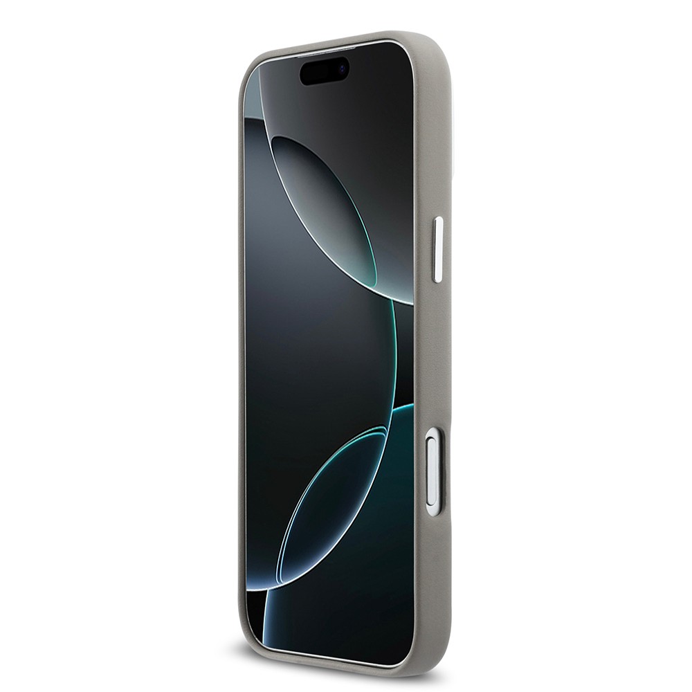 Apple iPhone 17 Pro Max Kılıf DKNY Orjinal Lisanslı M-safe Şarj Özellikli PU Büyük Dikey Logolu Kapak