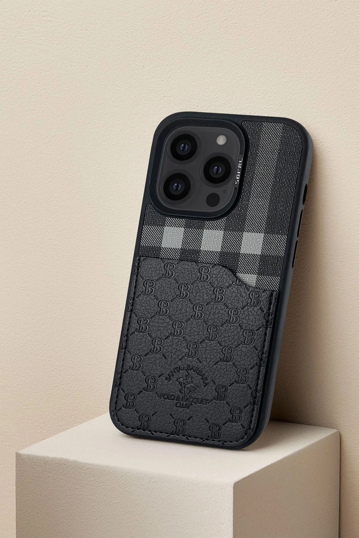 Santa Barbara Polo Racquet Club iPhone 14 Pro Max Plaid Kartvizitli Kapak