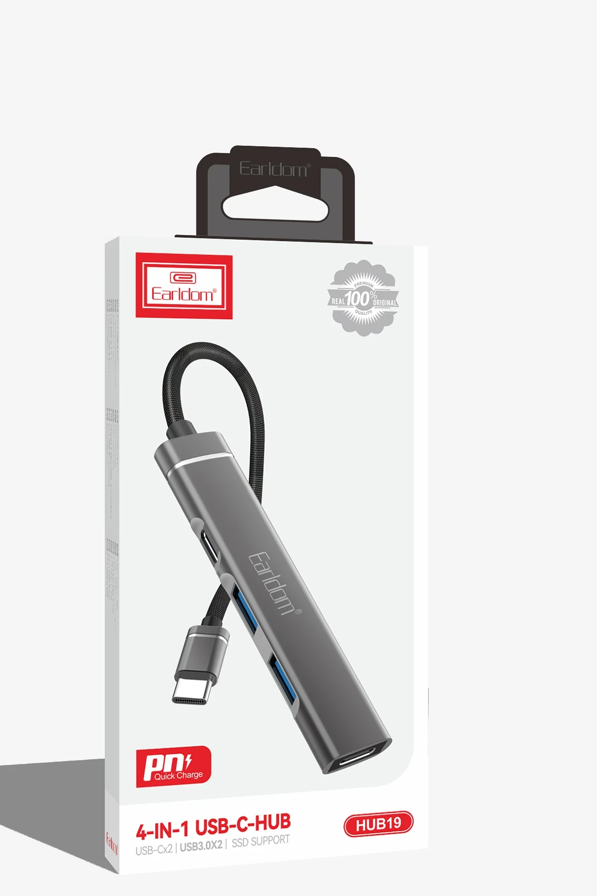 Earldom HUB19 2 Adet USB ve 2 Adet Type-C Çıkışlı PD Şarj Destekli Hub Dönüştürücü
