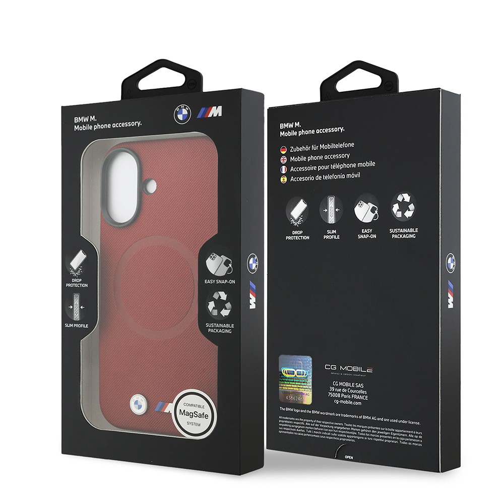 Apple iPhone 17 Kılıf BMW Orjinal Lisanslı M-safe Şarj Özellikli Metal Logolu Delikli M Dizayn Deri Kapak