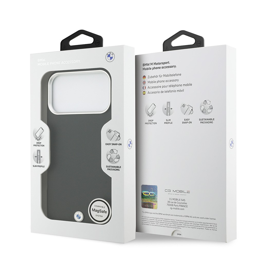 Apple iPhone 17 Pro Max Kılıf BMW Orjinal Lisanslı M-safe Şarj Özellikli Metal Logolu Tam Kaplama Deri Kapak