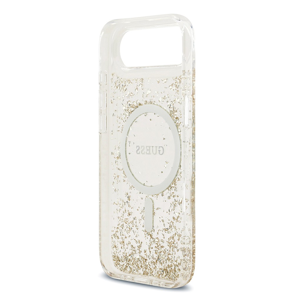 Apple iPhone 17 Air Kılıf Guess Orjinal Lisanslı M-safe Şarj Özellikli Transparan Resin Bottom Kapak