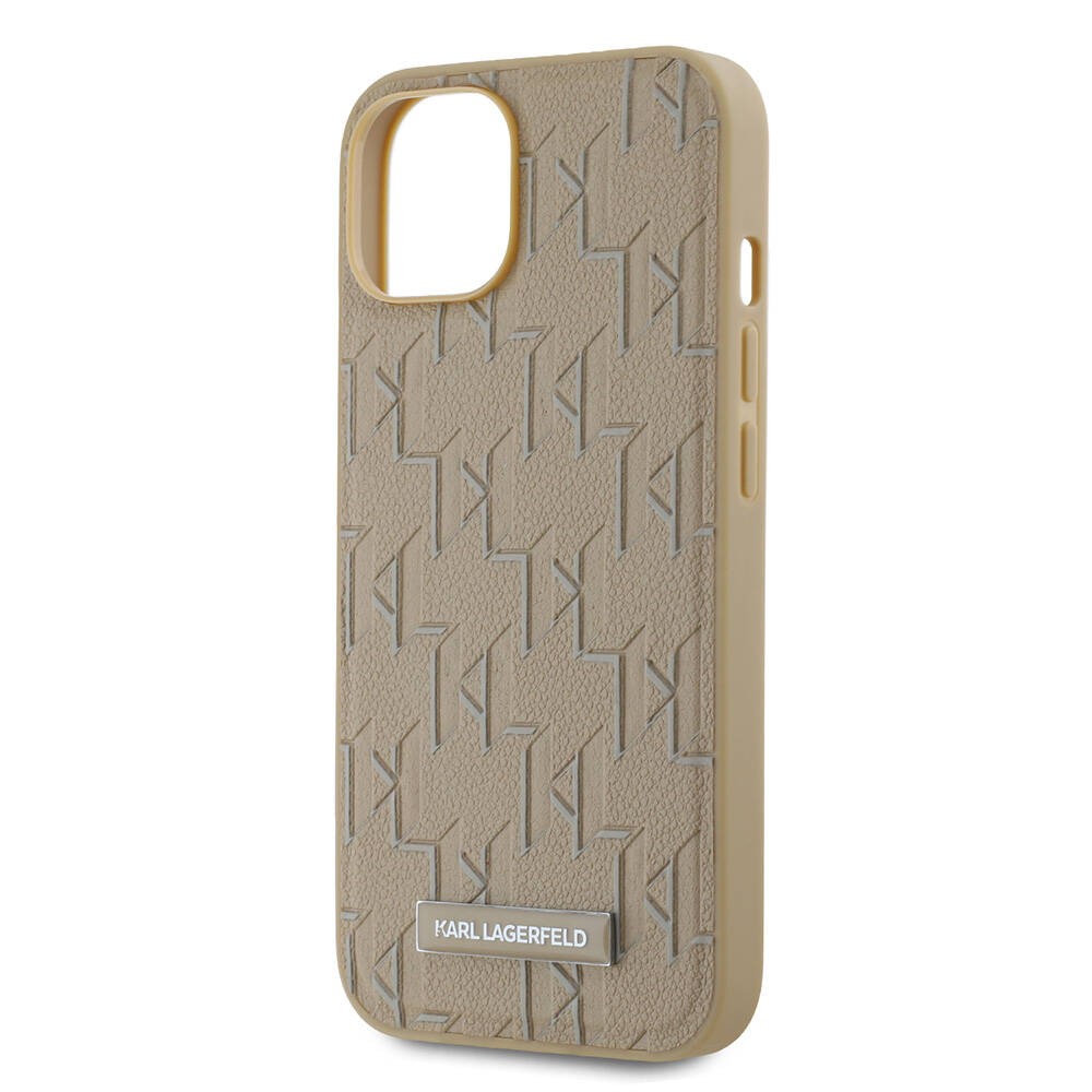 Apple iPhone 14 Kılıf Karl Lagerfeld Orjinal Lisanslı M-safe Şarj Özellikli KL Yazılı Hot Stamp Kapak