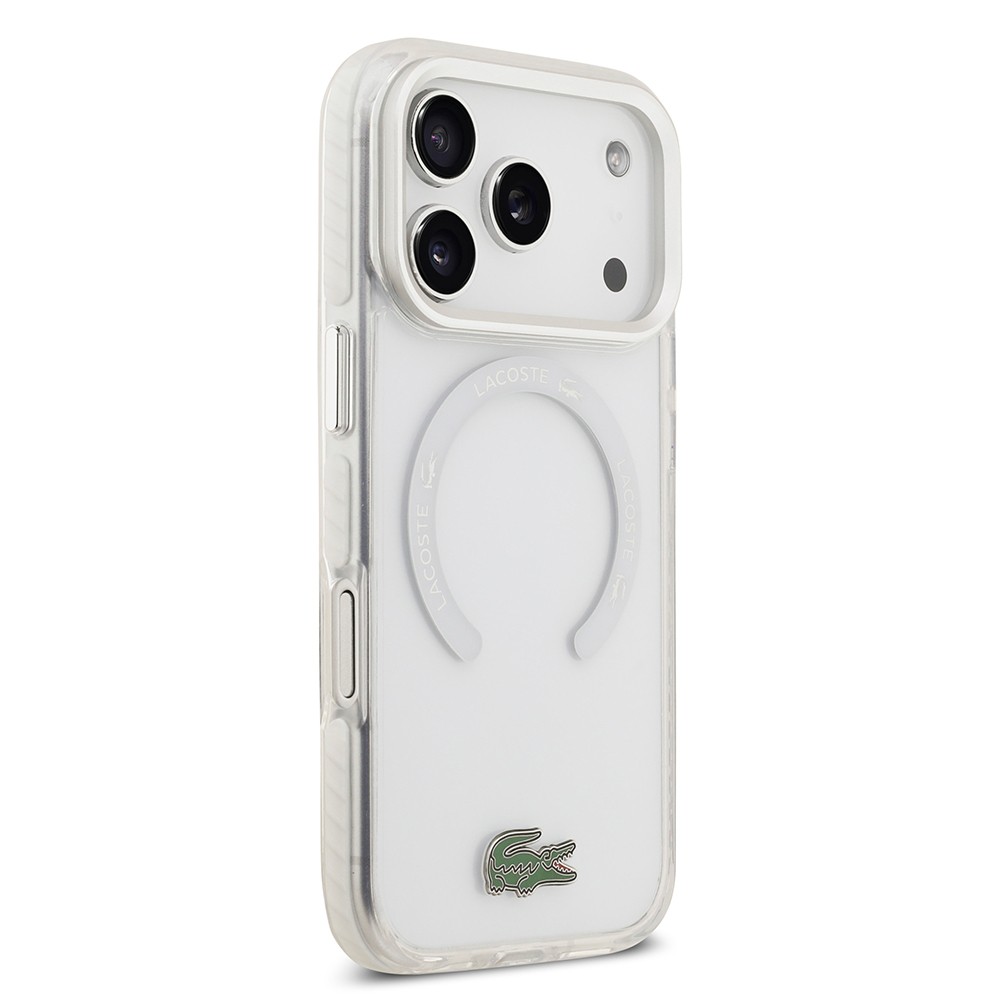 Apple iPhone 17 Pro Kılıf Lacoste Orjinal Lisanslı M-safe Şarj Özellikli İkonik Timsah Logolu Buzlu Kapak