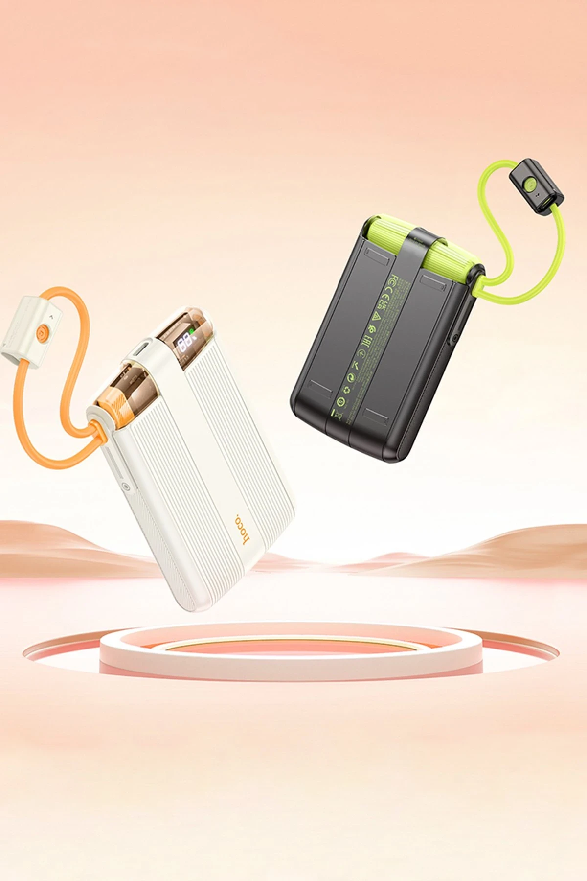 Hoco. J127 Dijital Göstergeli Dual Kablolu 20W 10.000 mAh PD Mini Powerbank