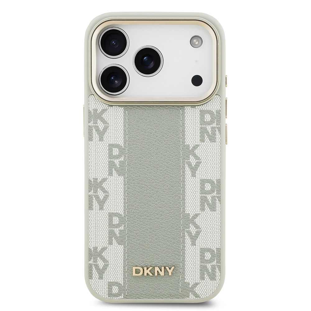 Apple iPhone 17 Pro Kılıf DKNY Orjinal Lisanslı M-safe Şarj Özellikli 3D Yazılı Checkered Pattern Kapak