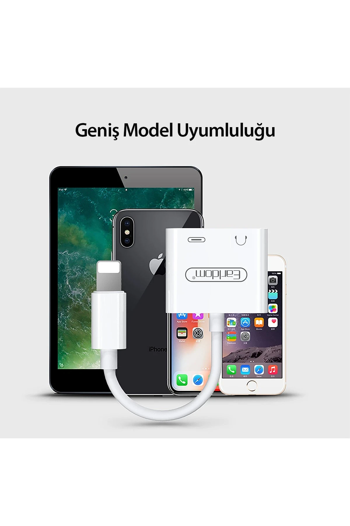 Earldom OT46 Tak Çalıştır Lightning to 2in1 Type-C ve Aux Dönüştürücü