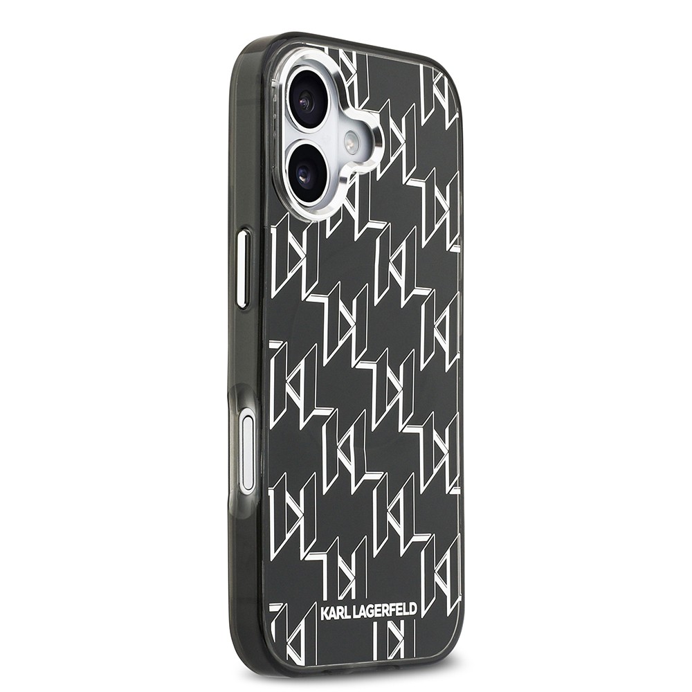 Apple iPhone 17 Kılıf Orjinal Lisanslı M-safe Şarj Özellikli Karl Lagerfeld IML Baskılı Monogram Dizayn Kapak