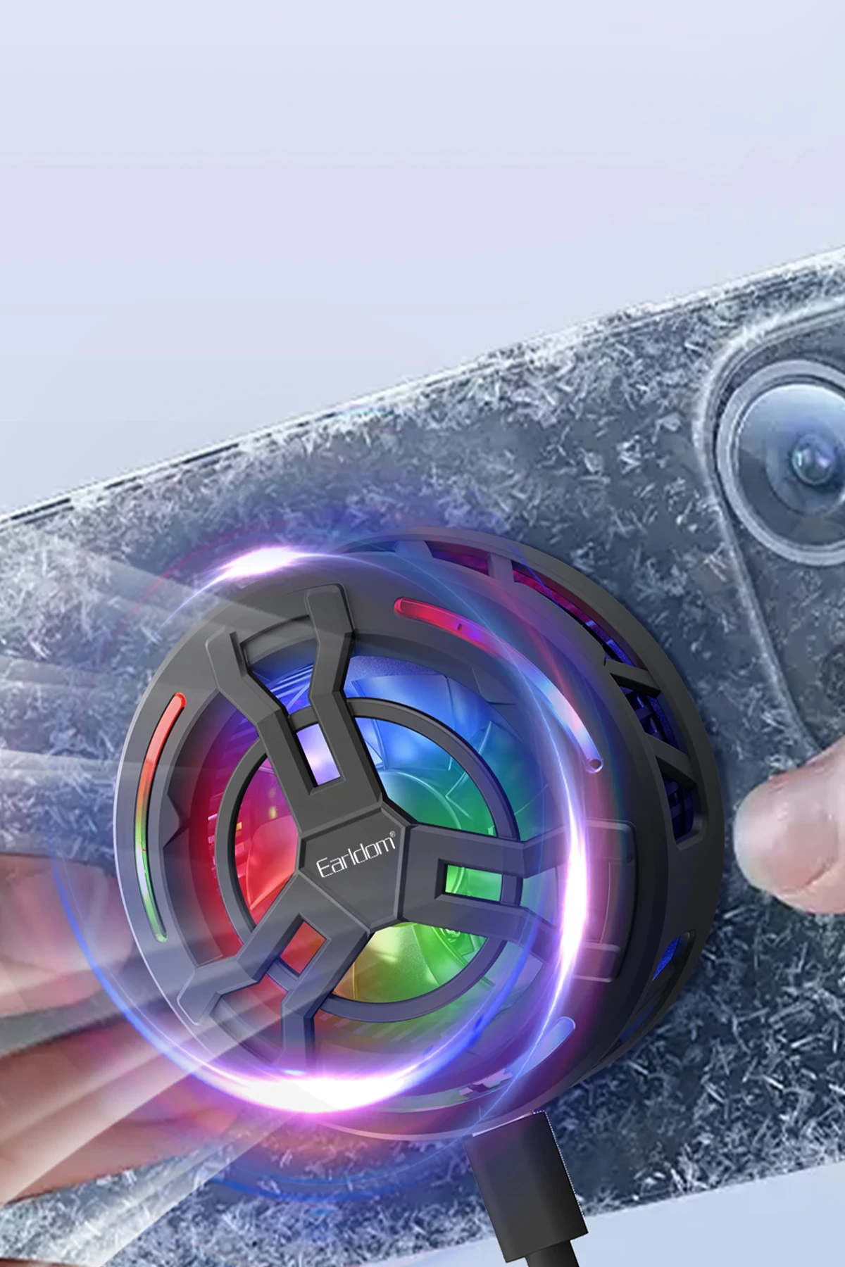 Earldom F20 Radyatör Telefon Soğutucu RGB Işıklı Manyetik Fan