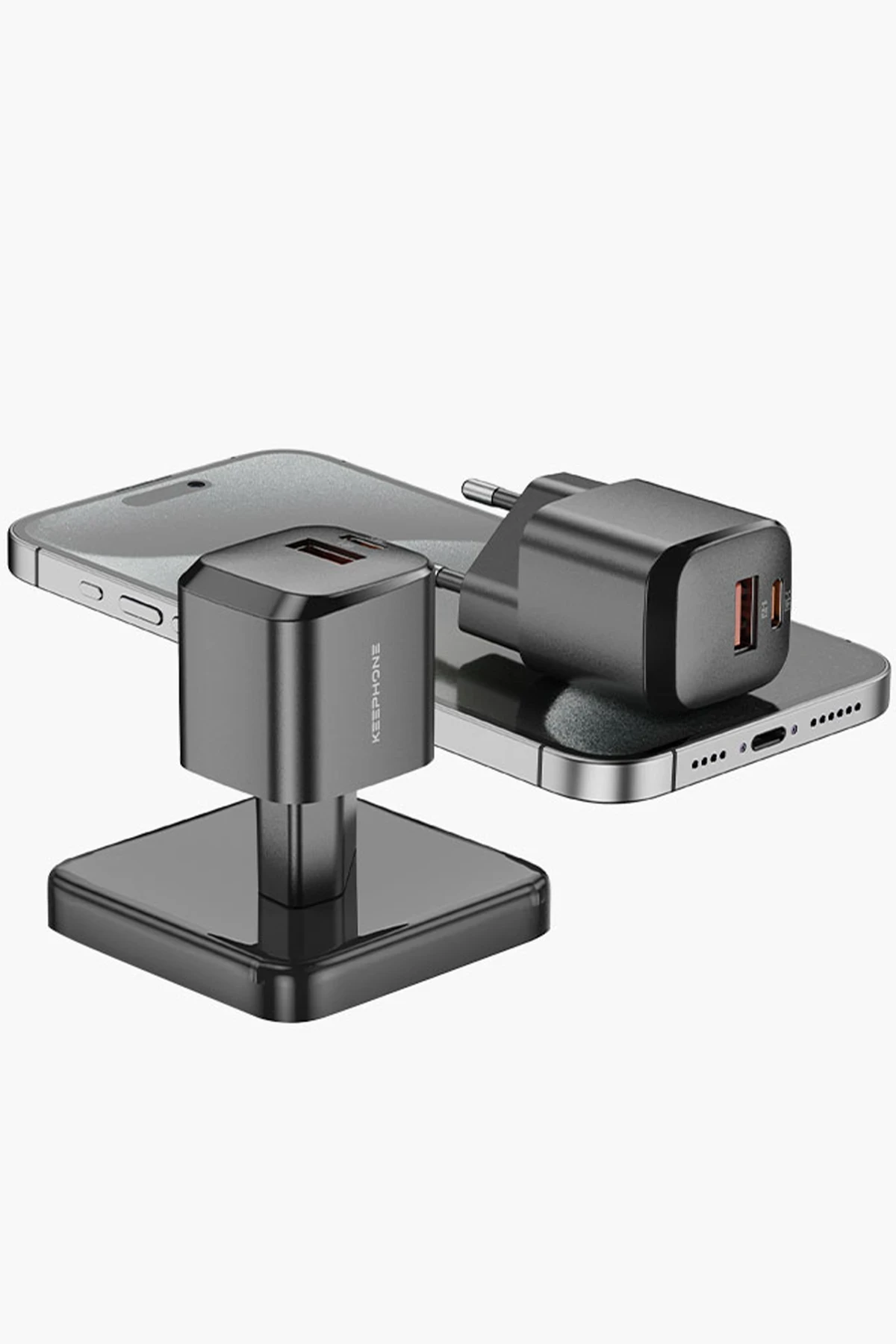 Keephone Rapid CH23061 1 Adet 20W Type-C ve 1 Adet 18W USB Çıkışlı PD Şarj Cihazı
