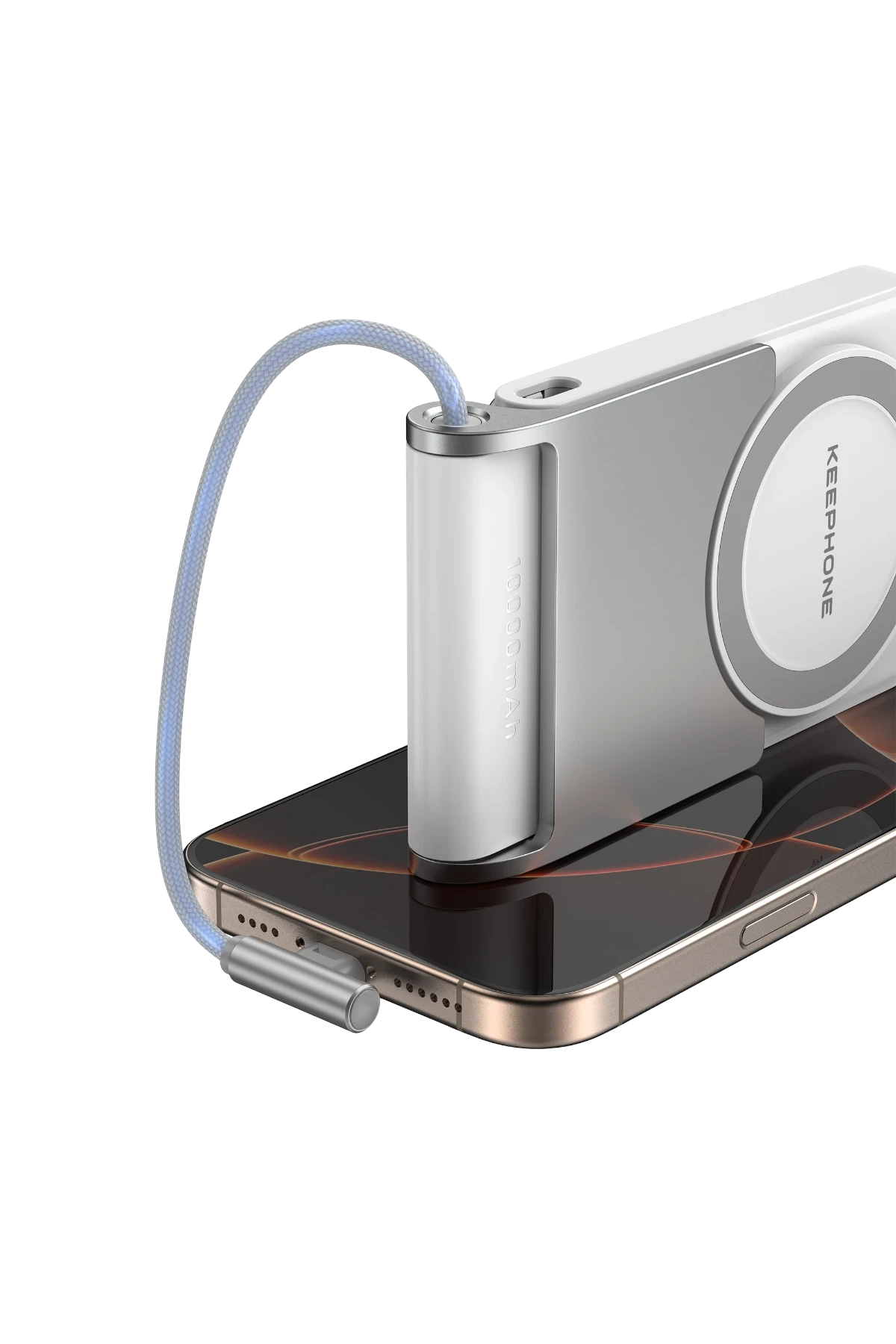 Keephone PB45 Hotta 10.000 mAh 22.5W Dahili Type-C Kablolu 15W Kablosuz Şarj Destekli Standlı PD Magsafe Powerbank