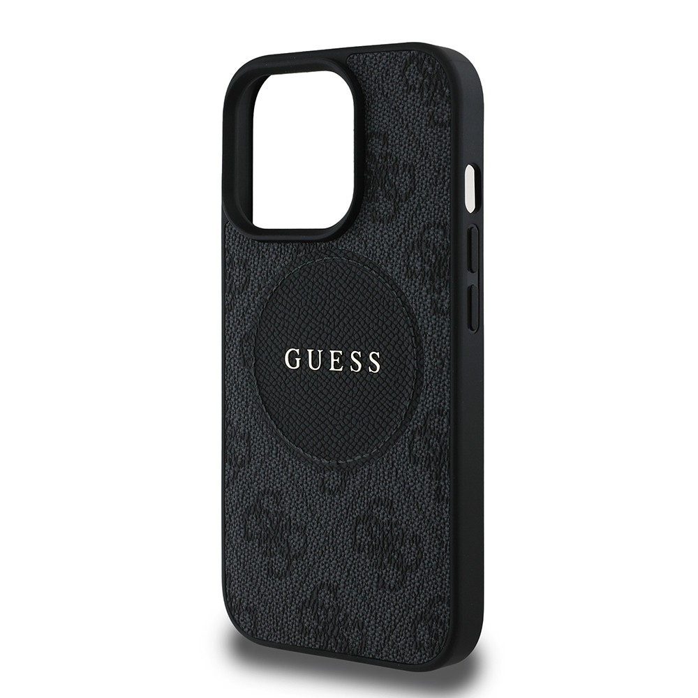 Apple iPhone 14 Pro Max Kılıf Guess Orjinal Lisanslı M-safe Şarj Özellikli Yazı Logolu Circle Classic Kapak