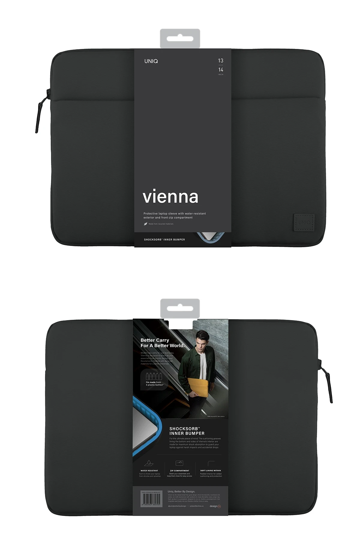 Uniq Vienna Su Geçirmez Rpet Kumaş 16inç Laptop Çanta