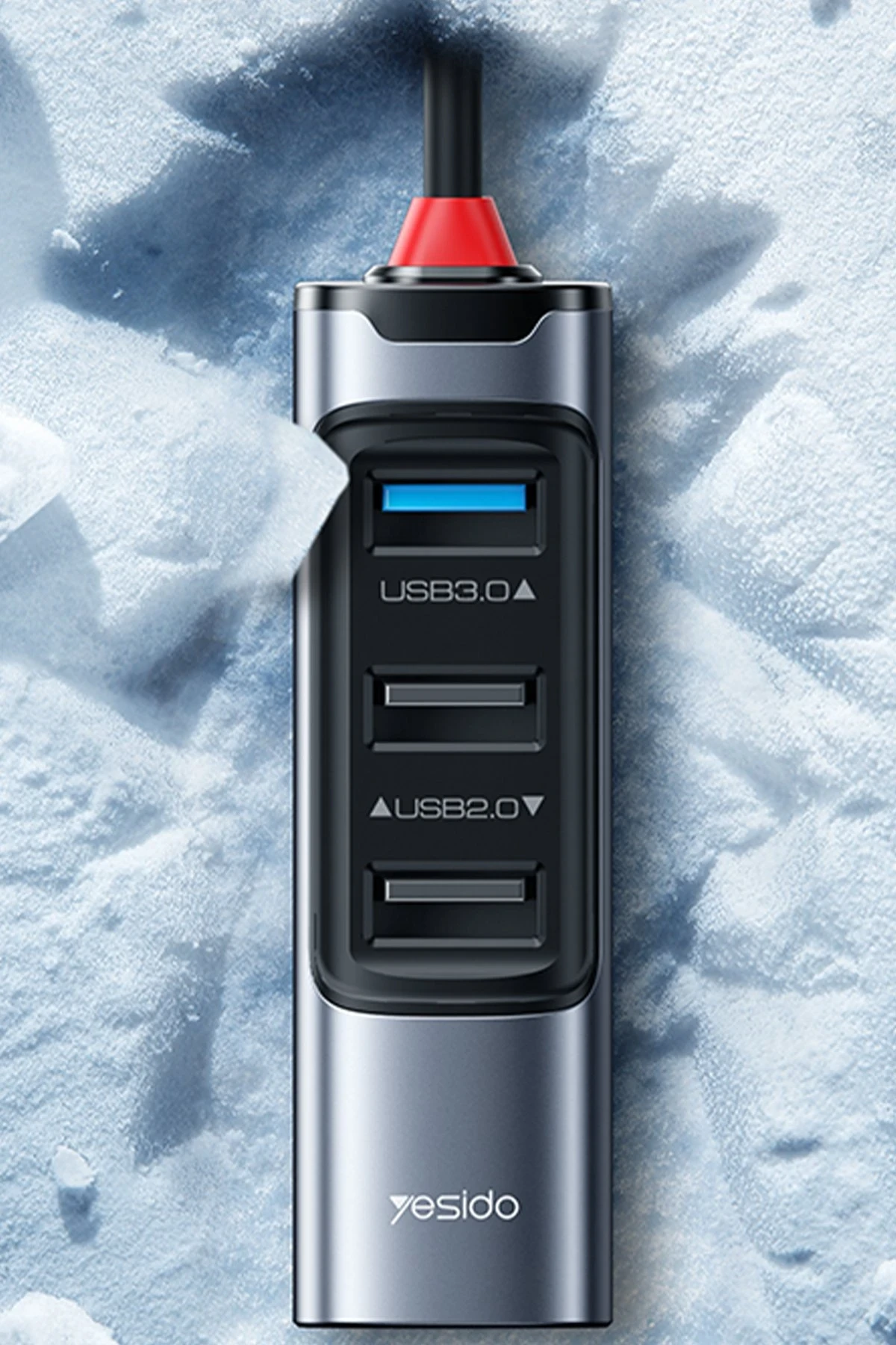 Yesido HB20 5in1 1 Adet USB 3.0 / 2 Adet Usb 2.0 / 1 Adet 100W Type-C Çıkışlı Usb ve Type-C Girişli Hub Dönüştürücü