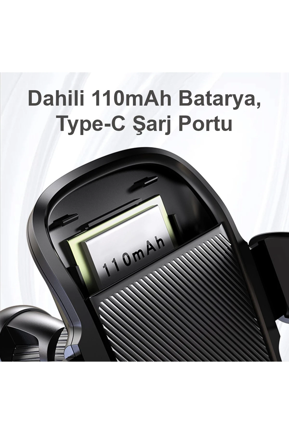 Yesido C164 Izgara Klipsli Güneş Enerji Panelli 110mAh Bataryalı 180 Derece Ayarlanabilir Kablosuz Şarjlı Araç Tutucu