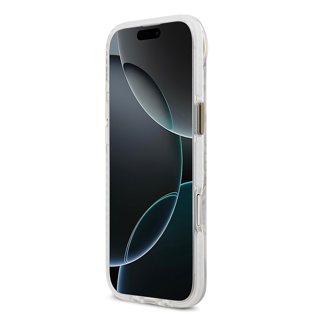 Apple iPhone 17 Air Kılıf Lacoste Orjinal Lisanslı M-safe Şarj Özellikli Gold Timsah Logolu Buzlu Kapak