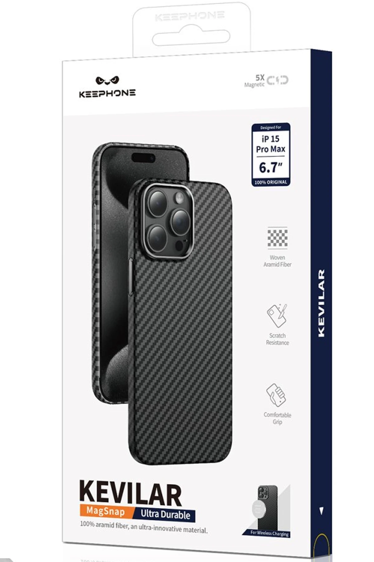 Keephone iPhone 15 Pro Max Kevlar Magsafe Kılıf