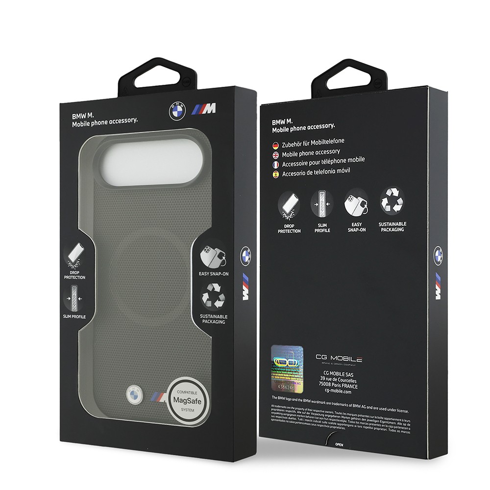 Apple iPhone 17 Air Kılıf BMW Orjinal Lisanslı M-safe Şarj Özellikli Metal Logolu Delikli M Dizayn Deri Kapak
