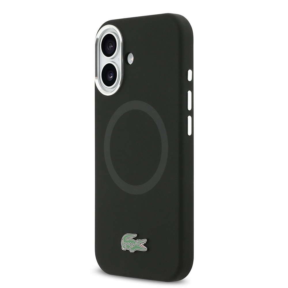 Apple iPhone 17 Kılıf Lacoste Orjinal Lisanslı M-safe Şarj Özellikli İkonik Logolu Metal Kamera Çerçeveli Silikon Kapak
