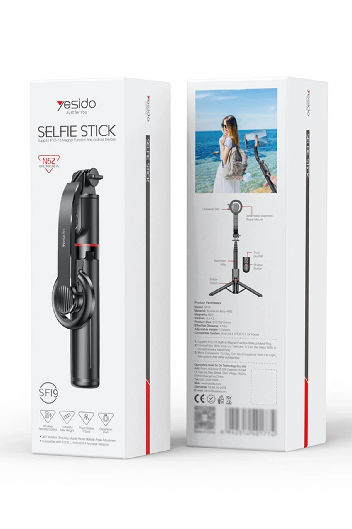 Yesido SF19 360 Derece Bluetooth 4.2 Kontrollü Magsafe Özellikli Selfie Gimbal