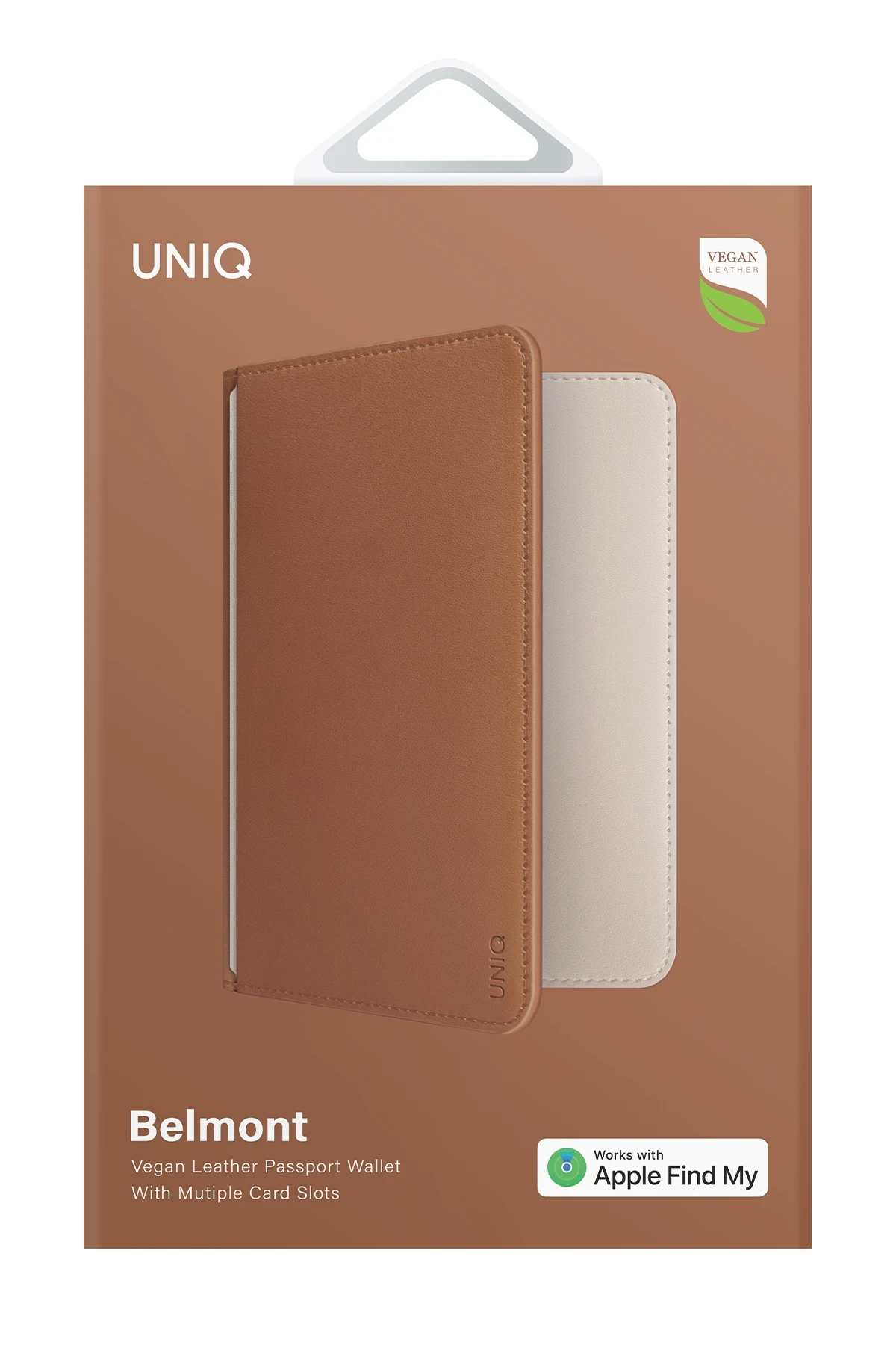 Uniq Belmont RFID-Block Apple Find My Özellikli Vegan Deri Kart ve Pasaport Tutucu