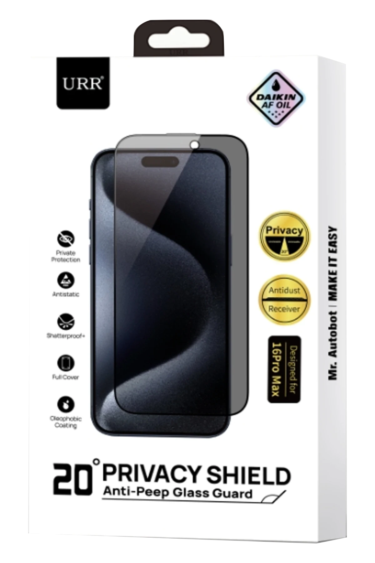 URR iPhone 14 2.5D HD 20º Privacy Cam Ekran Koruyucu