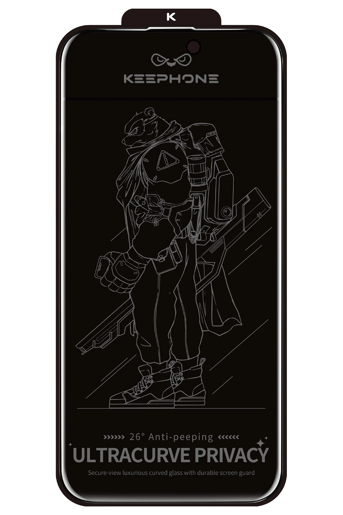 Keephone iPhone 14 UltraCurve Privacy 3D Cam Ekran Koruyucu