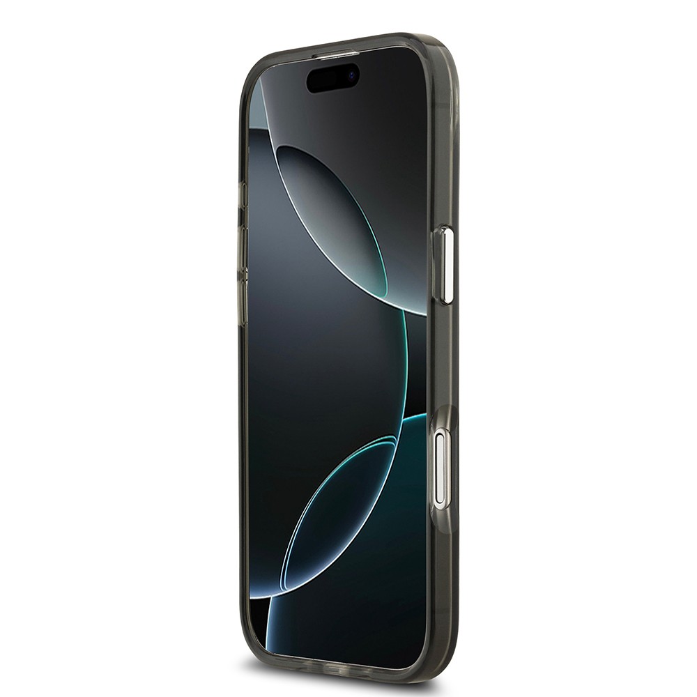 Apple iPhone 17 Air Kılıf Guess Orjinal Lisanslı M-safe Şarj Özellikli IML Baskılı Üçgen Logolu Metal Kamera Çerçeveli Kapak