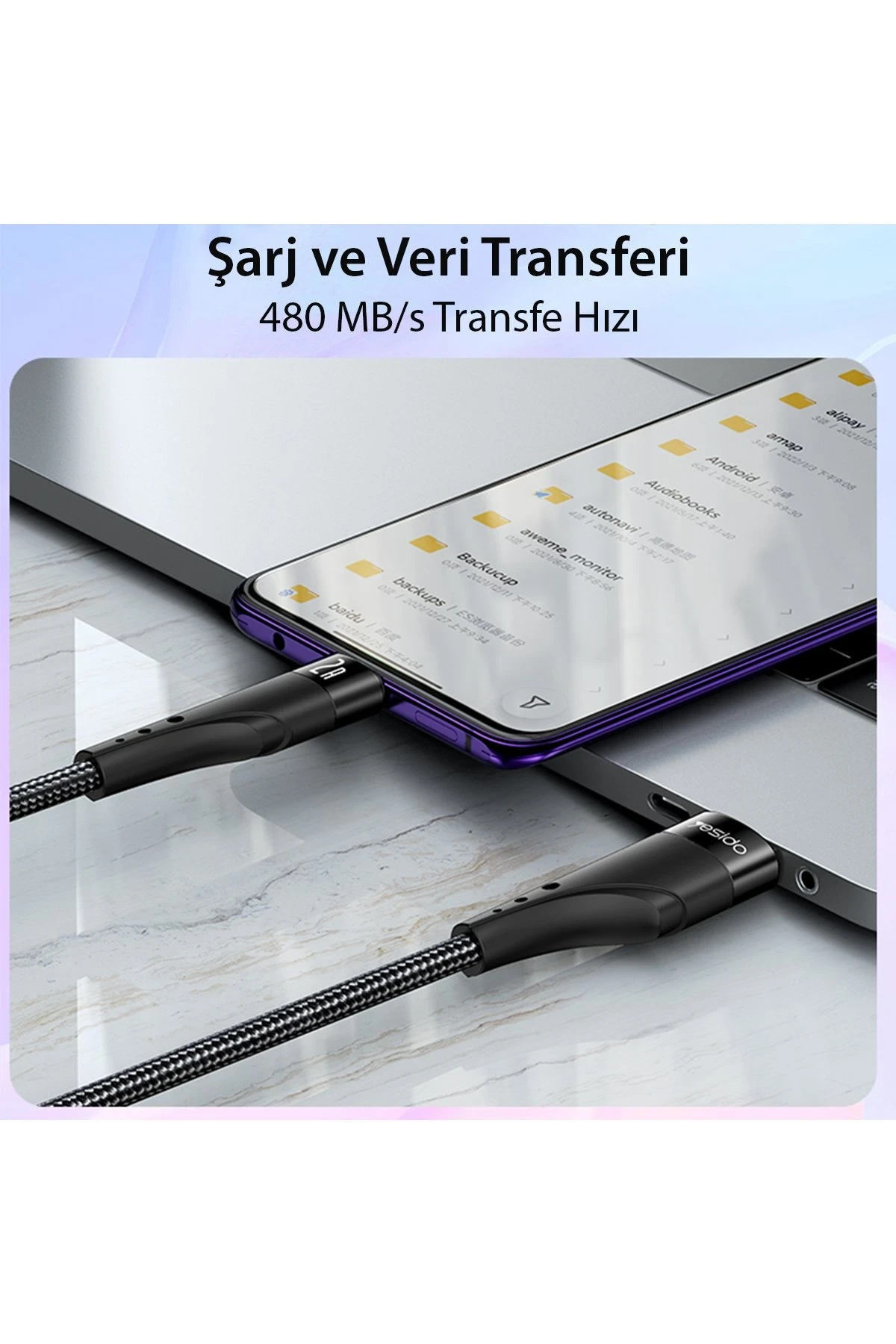 Yesido CA109 3M 2A Usb to Lightning Hızlı Şarj Kablosu