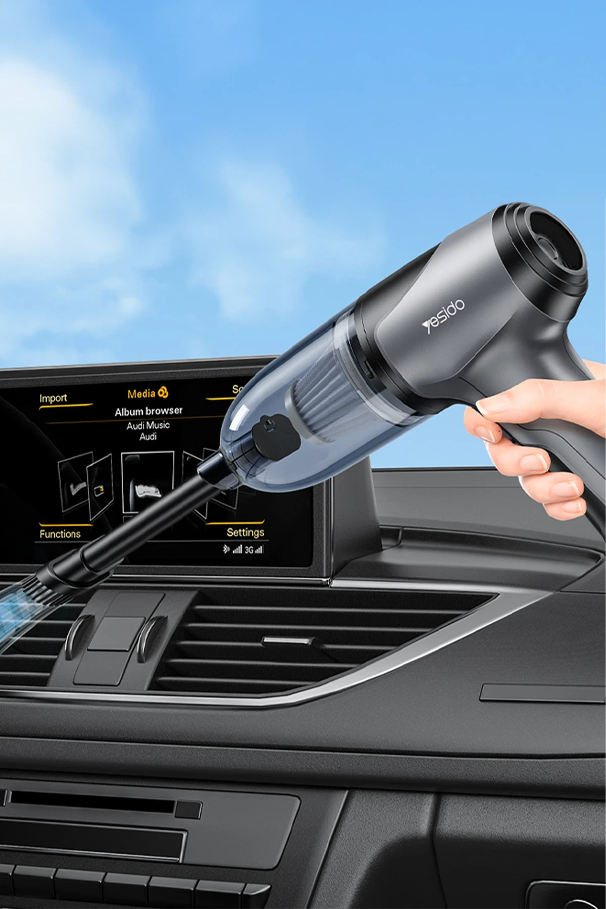 Yesido VC08 Çok Fonksiyonlu 4.000 mAh Bataryalı Kablosuz Süpürge ve Hava Kompresörü