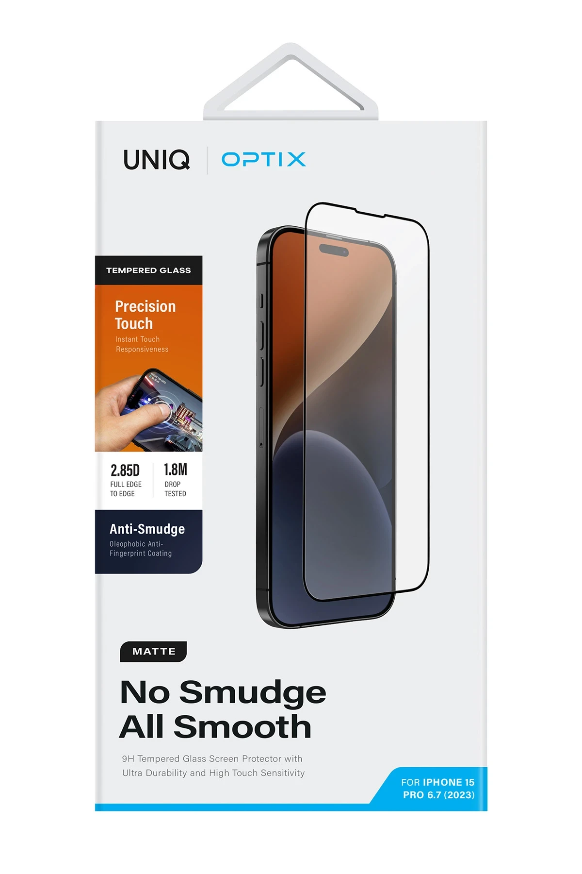 Uniq iPhone 15 Optix Mat Ekran Koruyucu