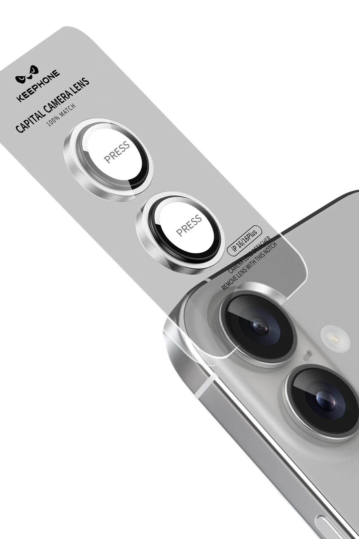 Keephone iPhone 16 Capital Alüminyum AR Kamera Lens Koruyucu