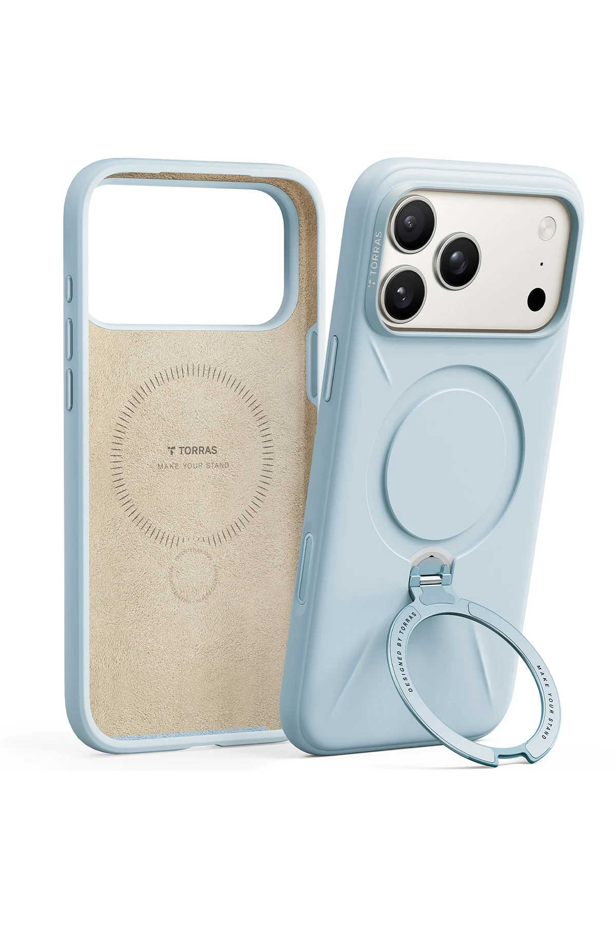 Torras Apple iPhone 17 Pro Max O Stand Spin Silicone Serisi Magsafe Kılıf