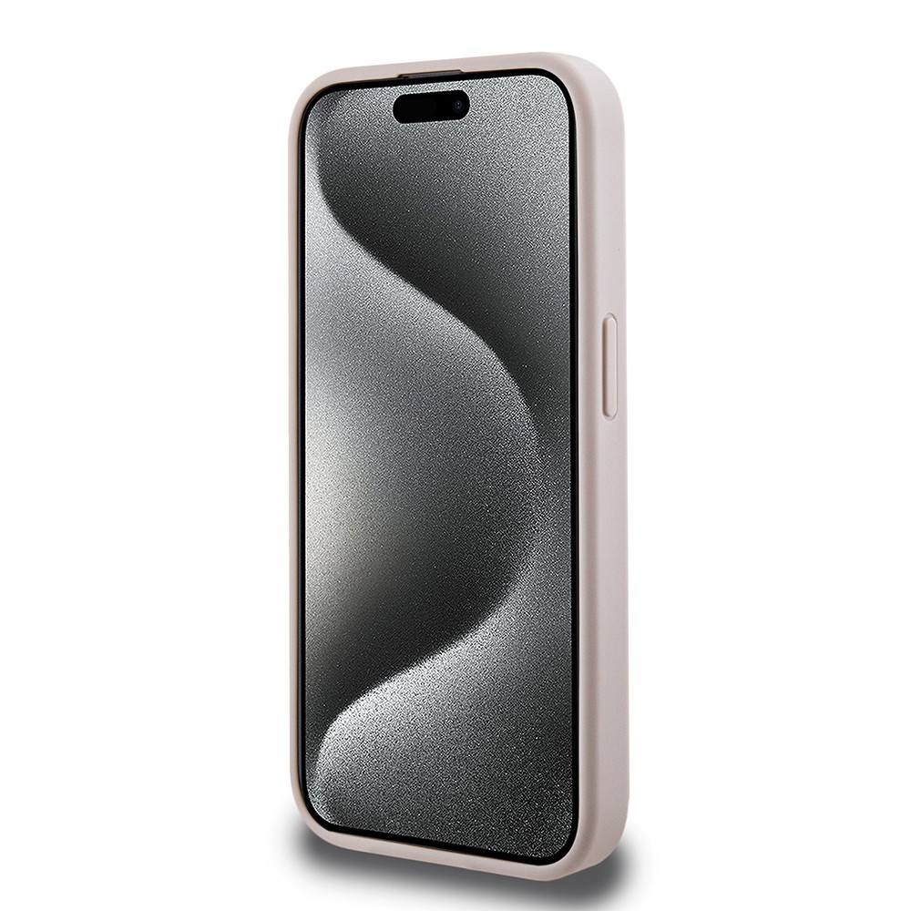 Apple iPhone 15 Pro Max Kılıf Guess Orjinal Lisanslı M-safe Şarj Özellikli PU Üçgen Logo 4G Desenli Kapak