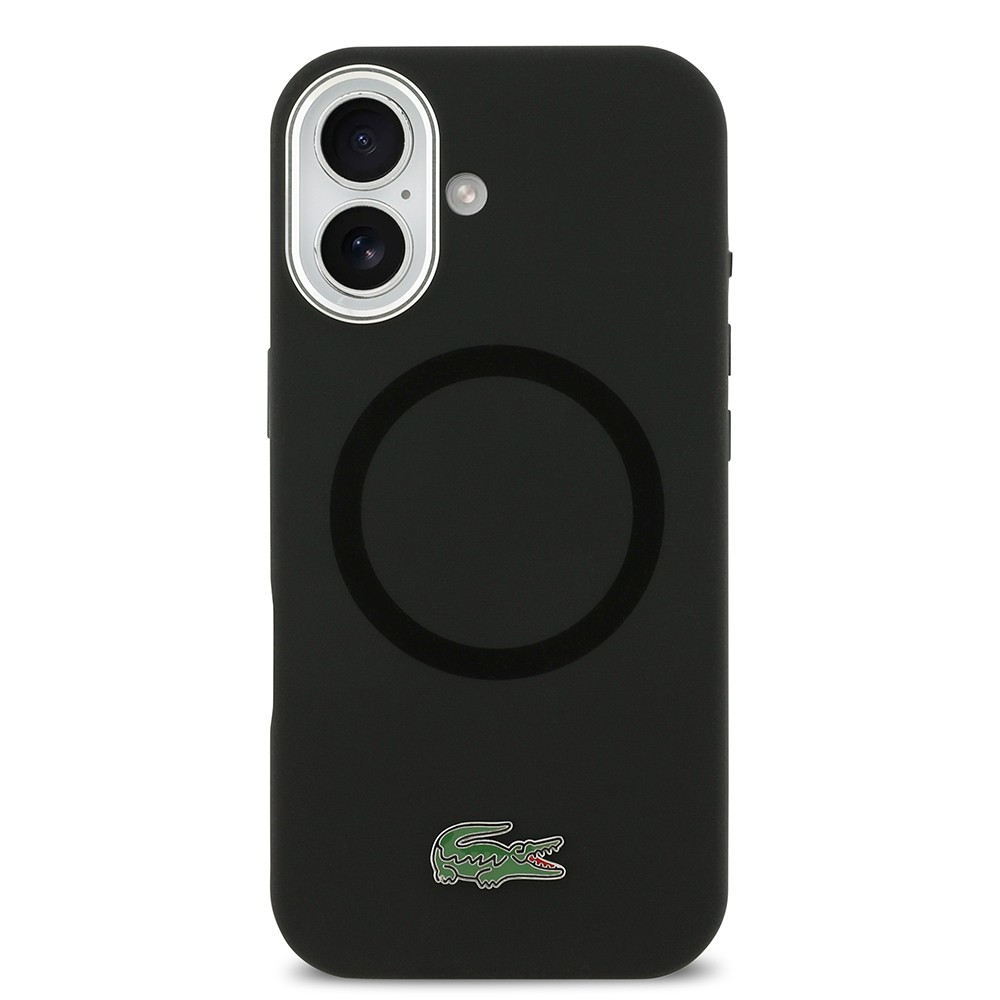 Apple iPhone 17 Kılıf Lacoste Orjinal Lisanslı M-safe Şarj Özellikli İkonik Logolu Metal Kamera Çerçeveli Silikon Kapak