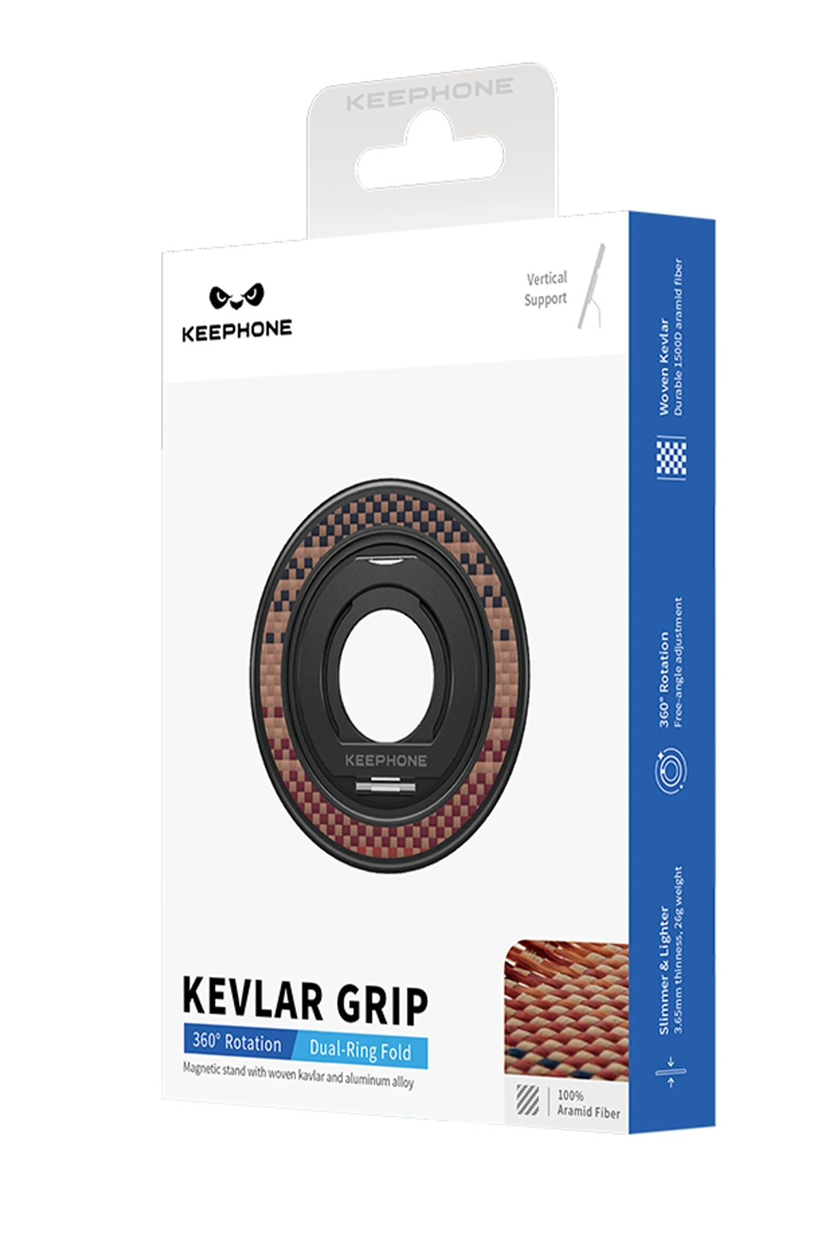 Keephone Kevlar Grip 360 Manyetik Magsafe Kickstand Yüzük