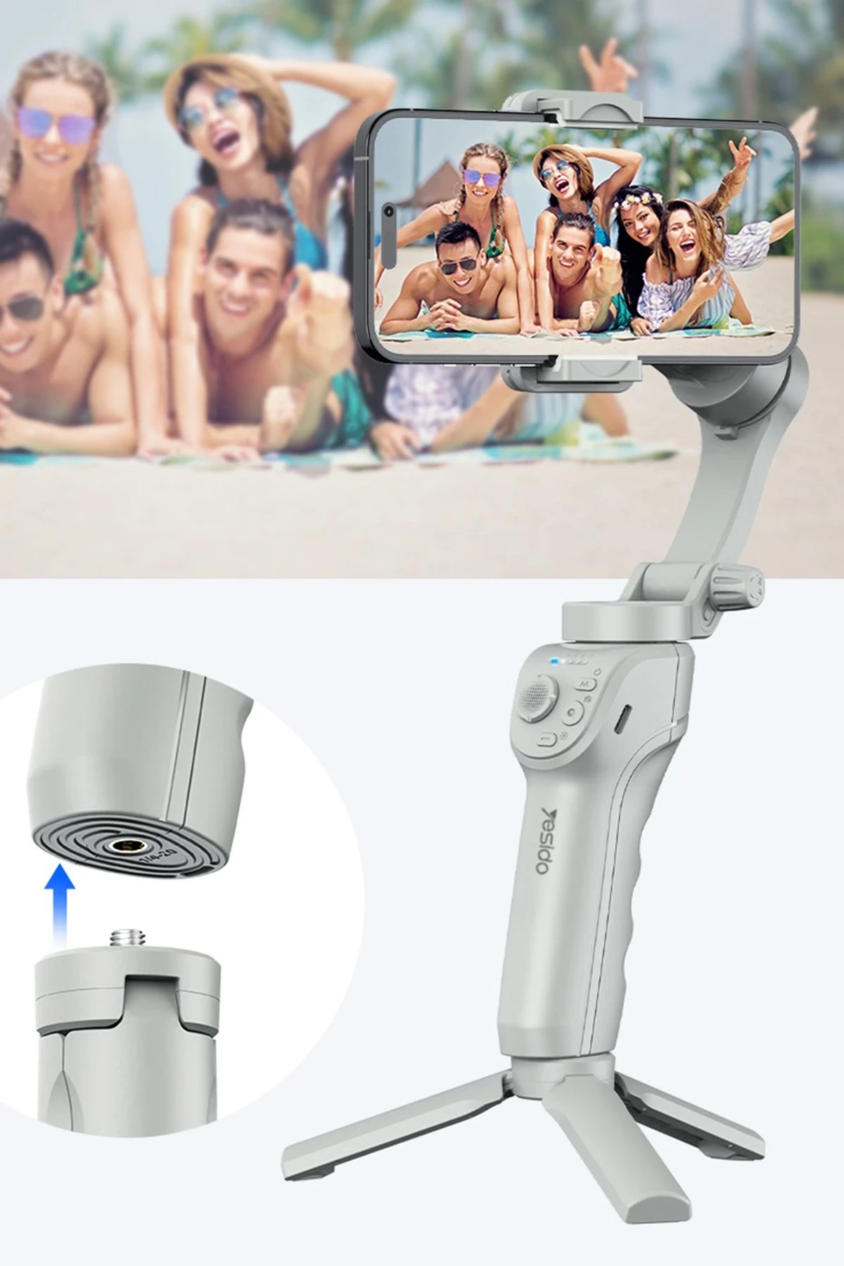 Yesido SF18 360 Derece Otomatik Yüz Takipli Tripodlu BT 5.0 Selfie Gimbal