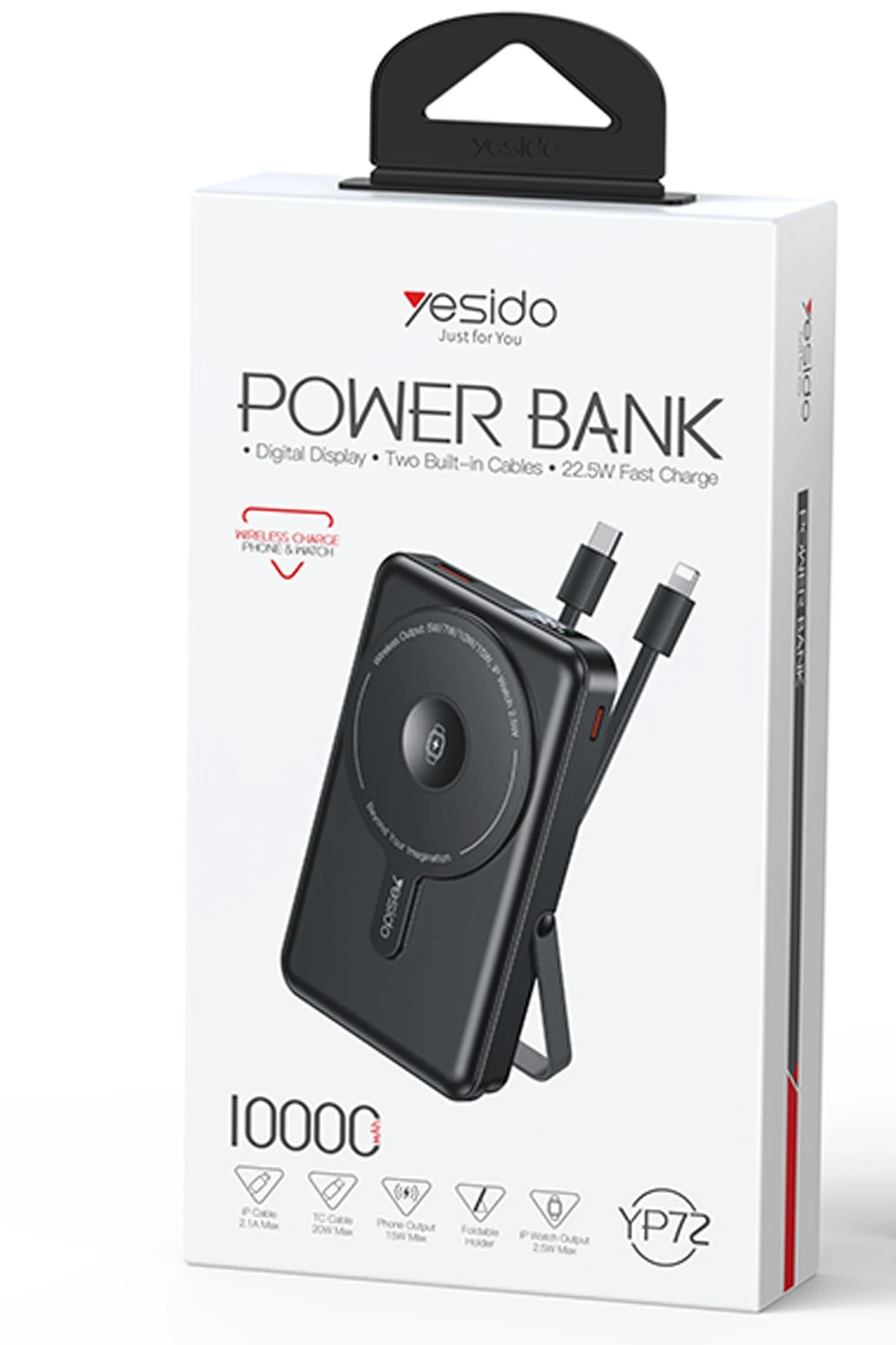 Yesido YP72 Dijital Göstergeli 10.000 mAh Kablosuz Magsafe Powerbank