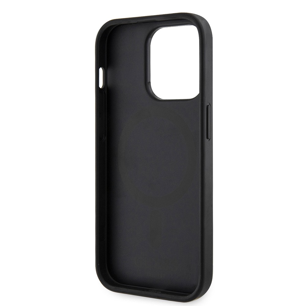 Apple iPhone 15 Pro Kılıf Guess Orjinal Lisanslı M-safe Şarj Özellikli 4G Şerit Tasarımlı Printed Kapak