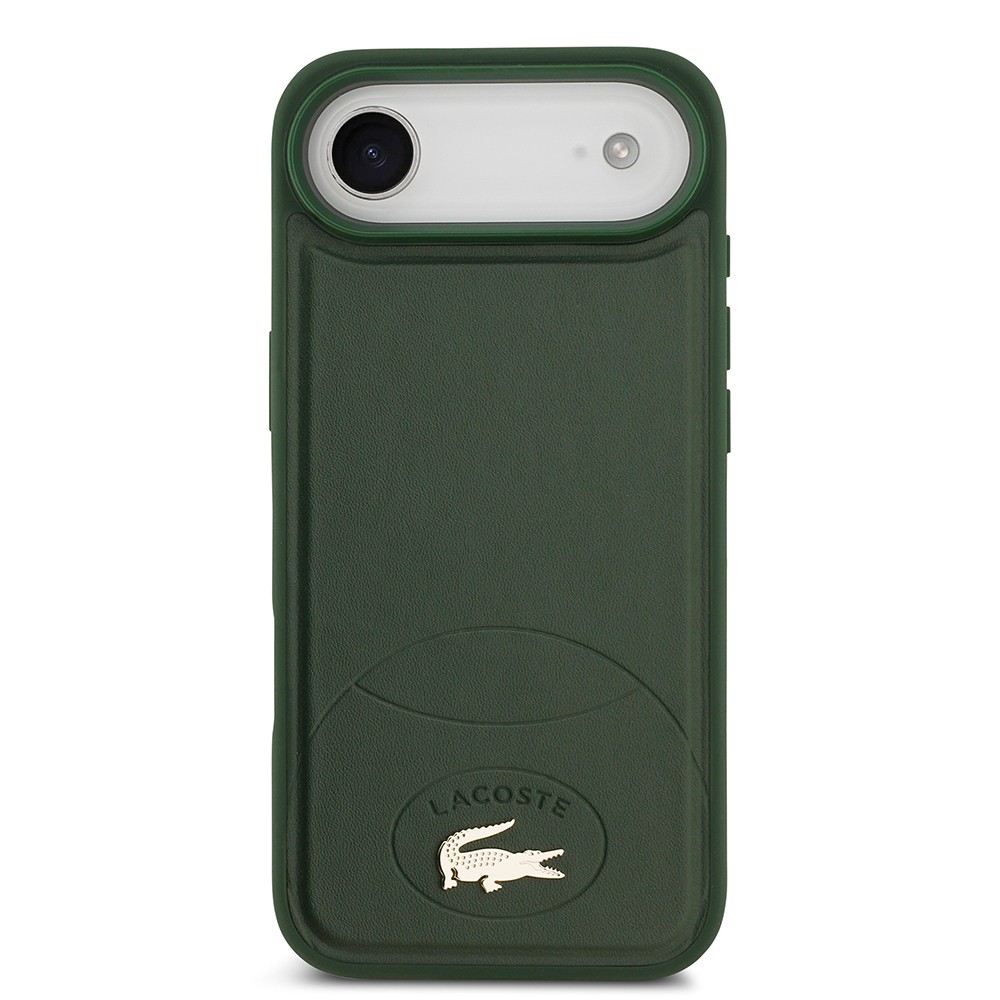 Apple iPhone 17 Air Kılıf Lacoste Orjinal Lisanslı M-safe Şarj Özellikli PU Deri Tasarımlı Metal Logolu Kapak