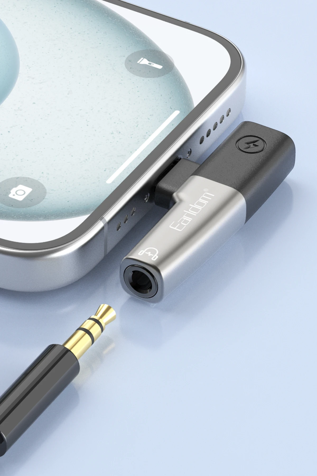 Earldom OT107L Lightning to 3.5mm ve Lightning Çıkış Dönüştürücü