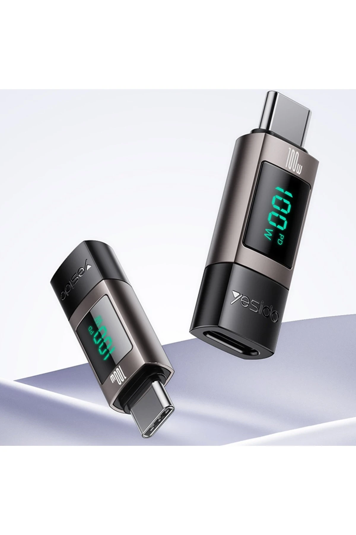 Yesido GS24 Type-C to Type-C 100W Dijital Ekranlı Dönüştürücü