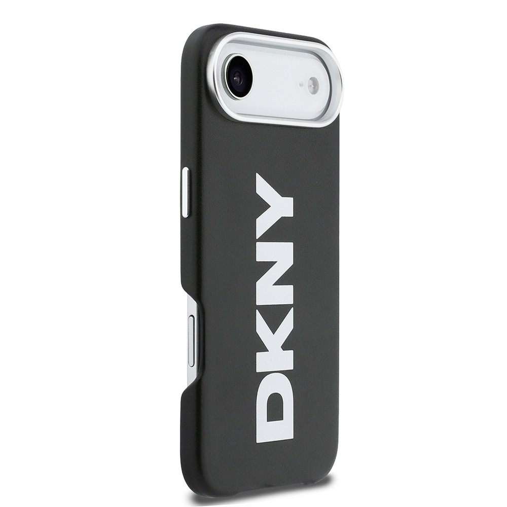 Apple iPhone 17 Air Kılıf DKNY Orjinal Lisanslı M-safe Şarj Özellikli PU Büyük Dikey Logolu Kapak