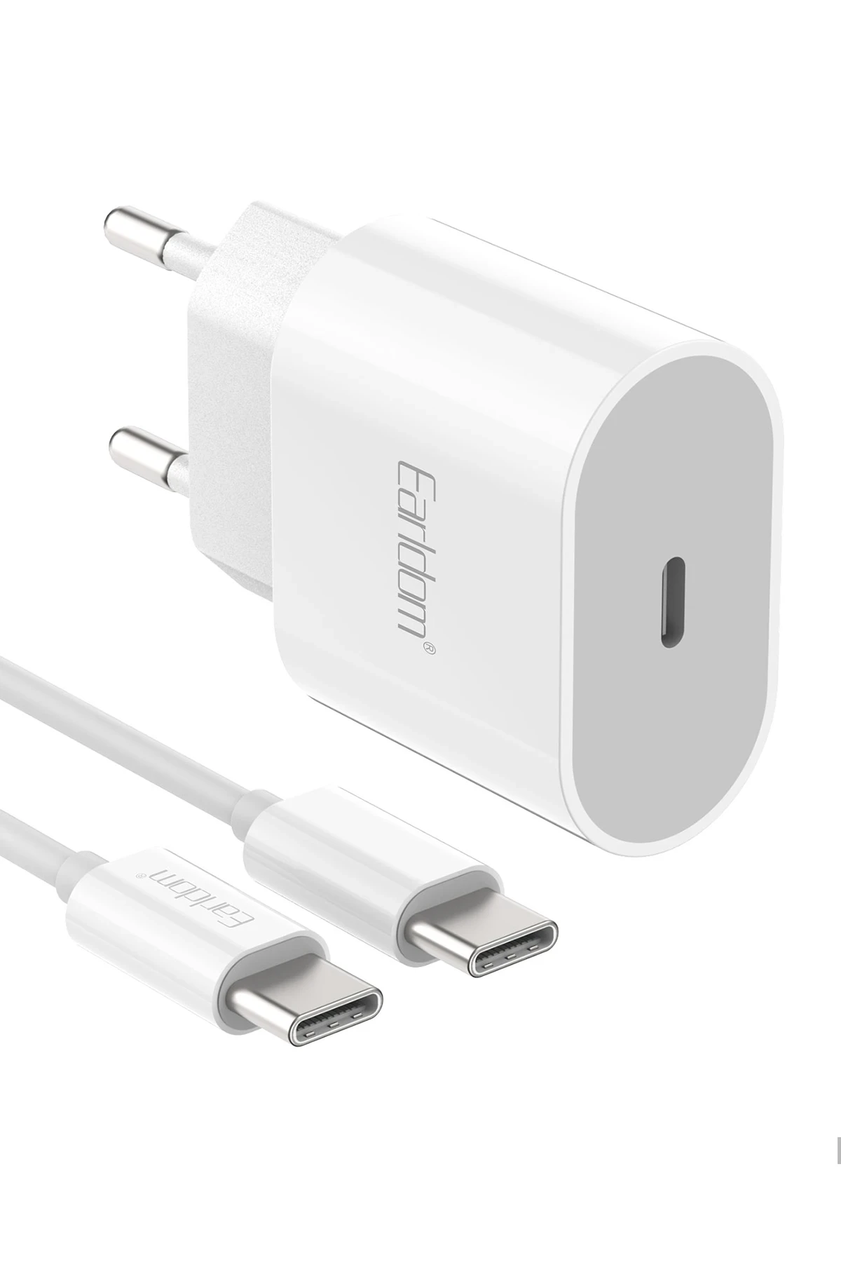 Earldom ES-EU42C 20W Type-C Çıkışlı Ekstra Type-C to Type-C Kablolu PD Hızlı Şarj Cihazı