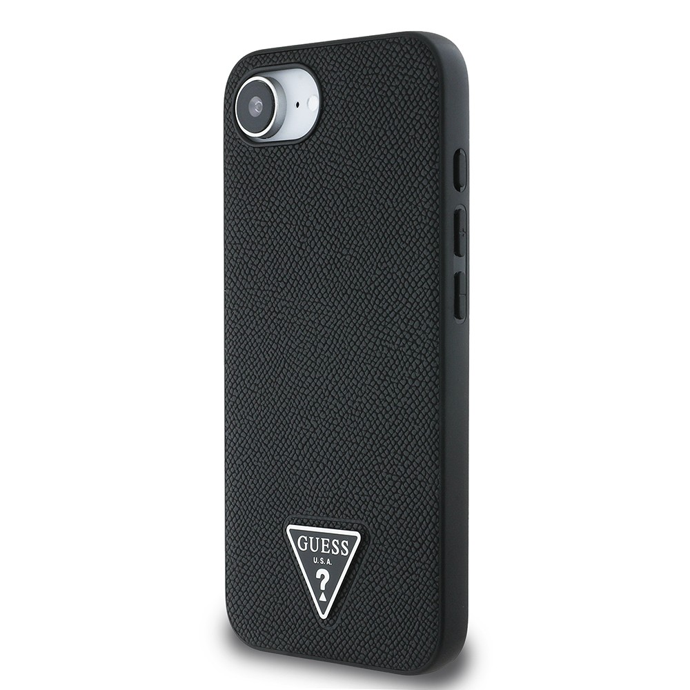 Apple iPhone 17E Kılıf Guess Orjinal Lisanslı M-safe Şarj Özellikli Grained Triangle Kapak