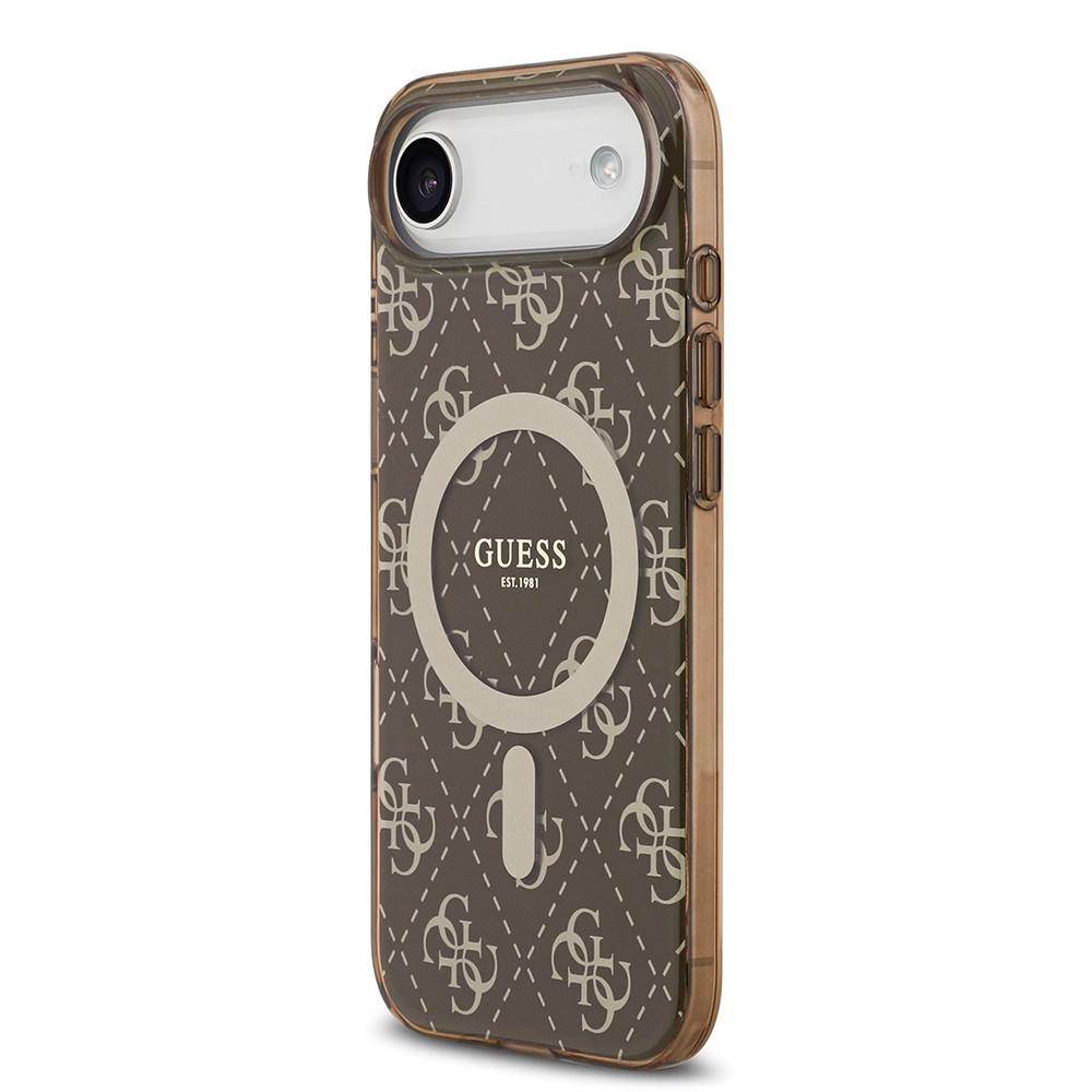 Apple iPhone 17 Air Kılıf Guess Orjinal Lisanslı M-safe Şarj Özellikli IML Baskılı Klasik Logolu 4G Desenli Kapak