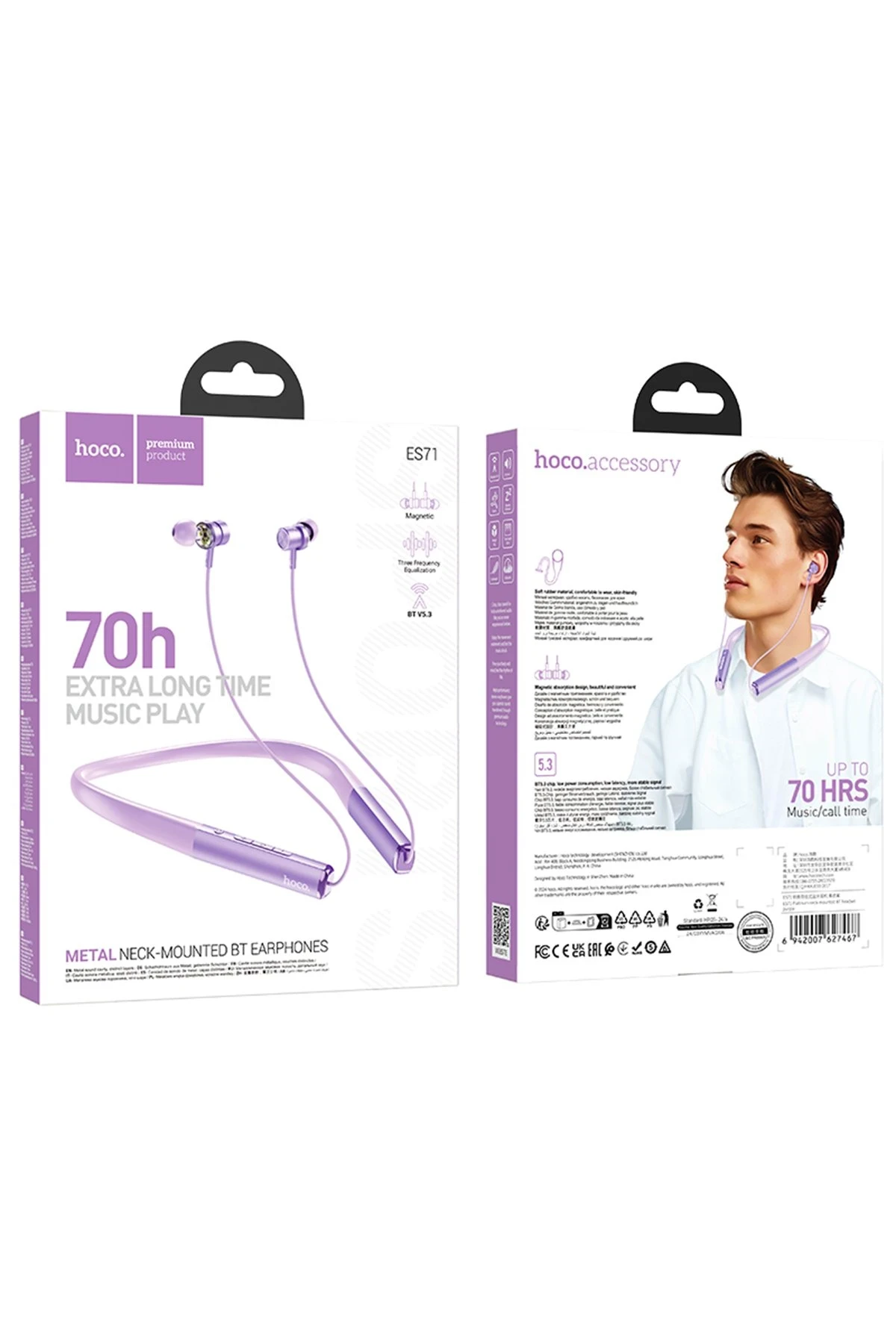 Hoco. ES71 Platinum BT 5.3 Boyun Askı Özellikli Kablosuz Bluetooth Kulaklık