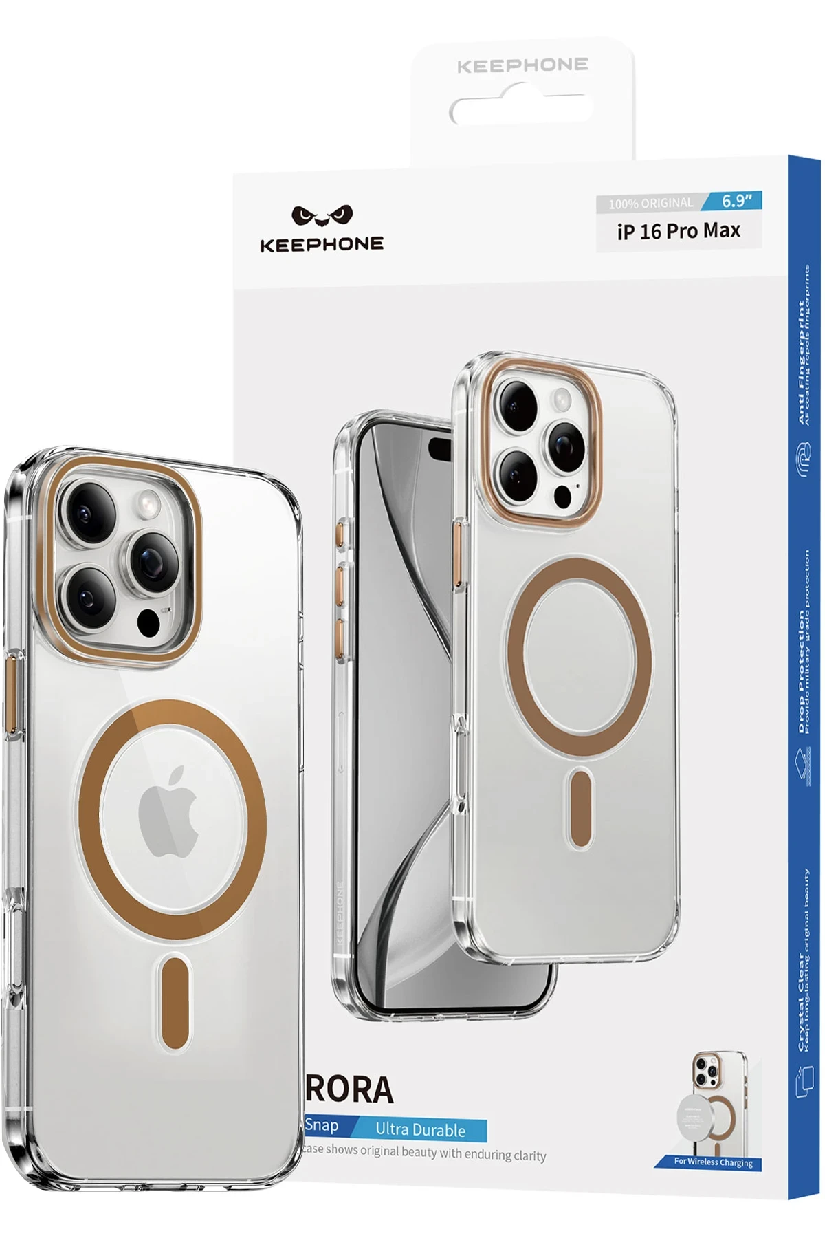 Keephone iPhone 15 Pro Max Aurora Şeffaf Magsafe Kılıf